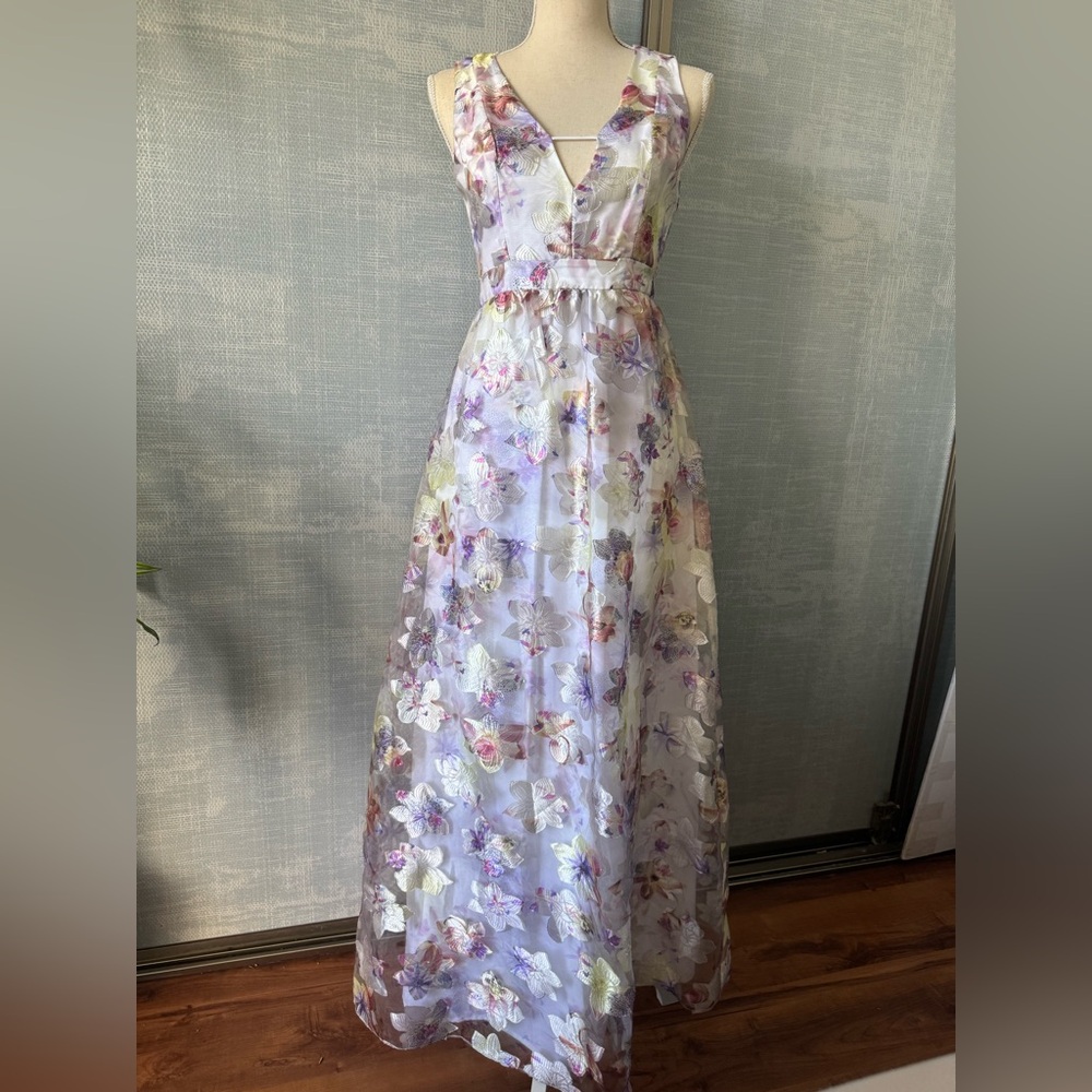 BCBGeneration Lavender Floral Maxi Dress